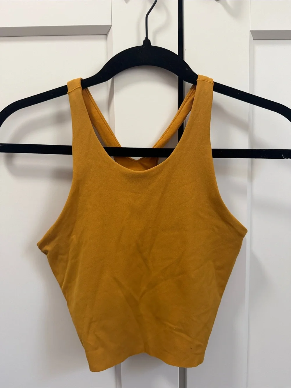 Nike Yoga Mustard Yellow Women's Cropped Tank Top